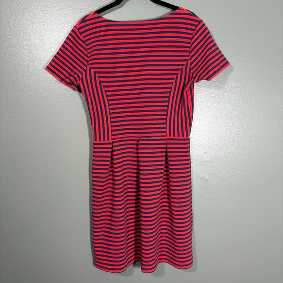J Crew Women's Blue & Red Striped Preppy Nautical Dress - Size 8 - Pleated Skirt - Picture 8 of 8